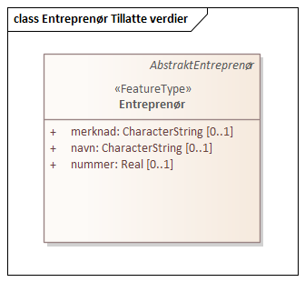 Entreprenør Tillatte verdier